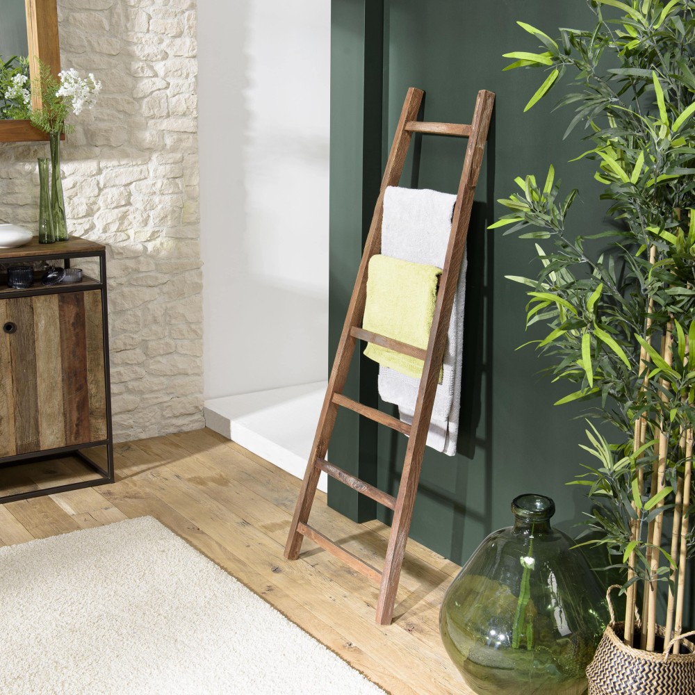 Porte serviettes en bois de teck recyclé SIXTINE