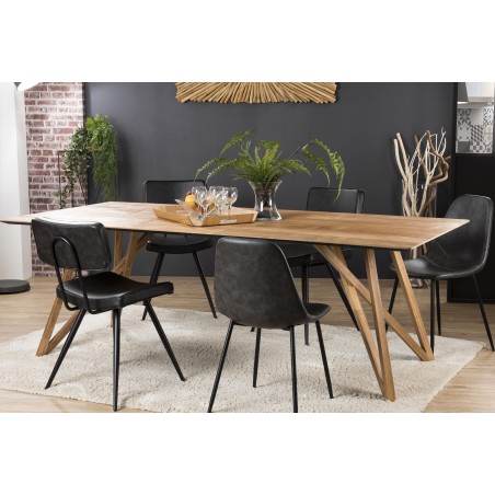 Table à manger MAXENCE en bois teck recyclé