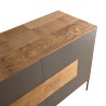 Buffet MAXENCE - Bois Teck Recyclé et Métal Gris Anthracite