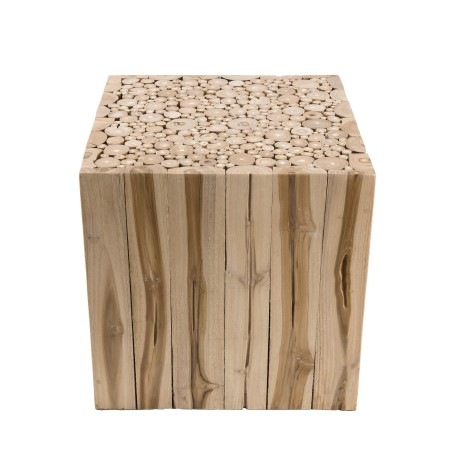 Bout de canapé carré CLARA 45.5x45.5cm bois naturel Teck