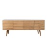 PEDRO TV Stand 4 Doors Light Wood and White