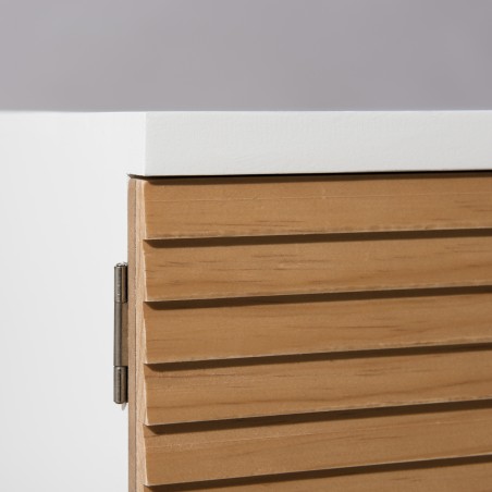 PEDRO TV Stand 4 Doors Light Wood and White