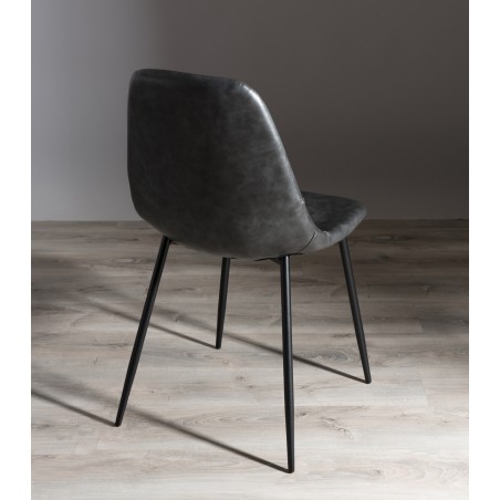 Lot de 2 chaises noires TOM JOHN - 43x54x81 cm