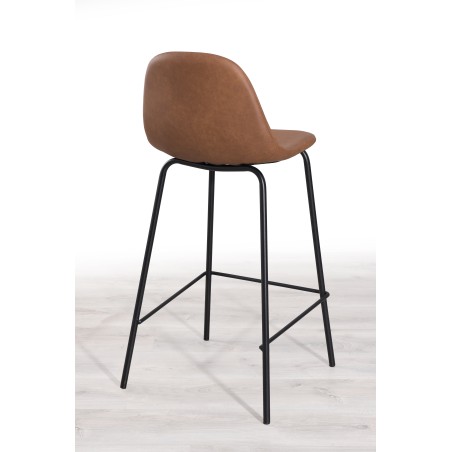 Lot de 2 tabourets de bar John marron 65cm