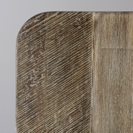 CARMEN Rectangular Coffee Table 120x70cm Acacia Wood Black Metal Legs