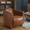 Fauteuil OCTAVE CHICAGO marron vintage