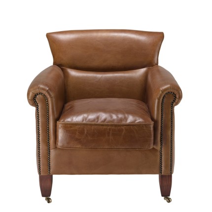 OCTAVE VERONE Vintage Brown Leather Armchair