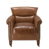 Fauteuil VERONE en cuir marron vintage - OCTAVE