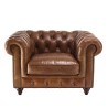 Fauteuil marron capitonné vintage OCTAVE