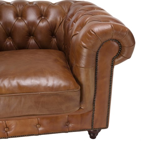 OCTAVE Vintage Brown Chesterfield Armchair | Baroque Style