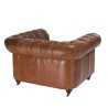 Fauteuil marron capitonné vintage OCTAVE