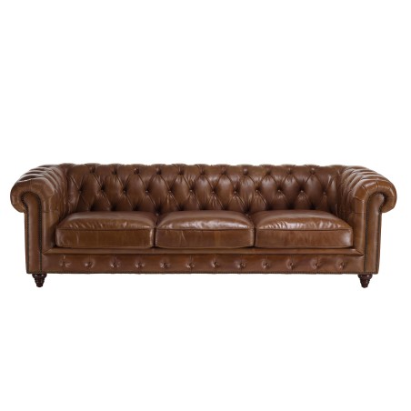 Canapé marron CHESTERFIELD capitonné vintage 3 places - OCTAVE