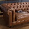 Canapé marron CHESTERFIELD capitonné vintage 3 places - OCTAVE
