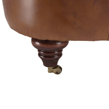 Canapé marron CHESTERFIELD capitonné vintage 3 places - OCTAVE