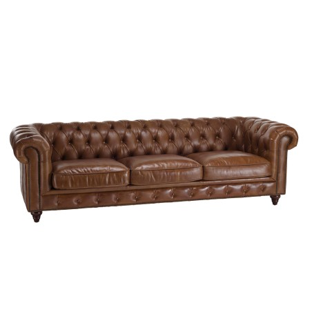 Canapé marron CHESTERFIELD capitonné vintage 3 places - OCTAVE