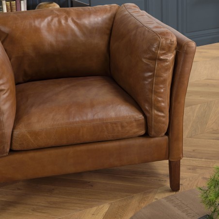 Fauteuil vintage en cuir marron OCTAVE MILANO