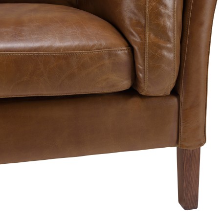 Fauteuil vintage en cuir marron OCTAVE MILANO