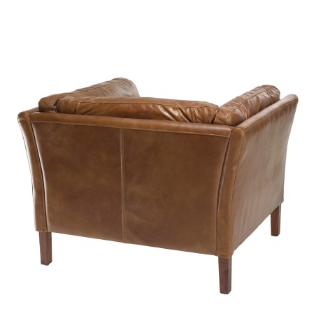 Fauteuil vintage en cuir marron OCTAVE MILANO