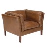 OCTAVE Vintage Brown MILANO Armchair - Wood Legs
