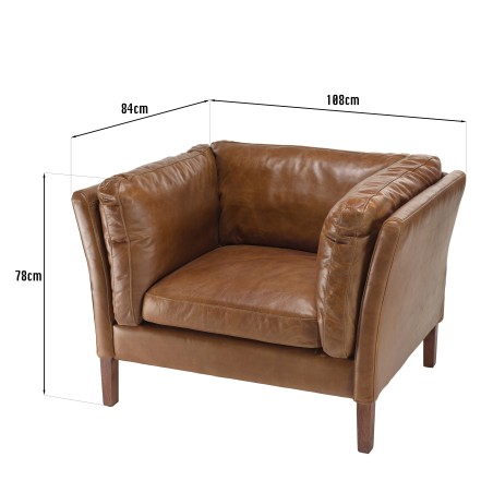 Fauteuil vintage en cuir marron OCTAVE MILANO