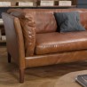OCTAVE Vintage Brown MILANO 3-Seater Sofa - Wood Legs