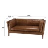 Canapé marron MILANO vintage cuir 3 places OCTAVE