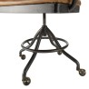 Fauteuil de bureau vintage OCTAVE en cuir marron et métal noir