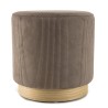 AGATHE Round Stool 40x40cm Brown Corduroy with Wooden Base