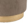 AGATHE Round Stool 40x40cm Brown Corduroy with Wooden Base