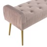 Banc de lit AGATHE velours rose poudré