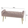 Banc de lit AGATHE velours rose poudré