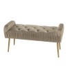 Banc de lit AGATHE en velours taupe