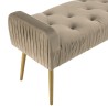 Banc de lit AGATHE en velours taupe