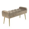 Banc de lit AGATHE en velours taupe
