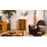API - Meuble marron 2 portes persiennes bois Teck