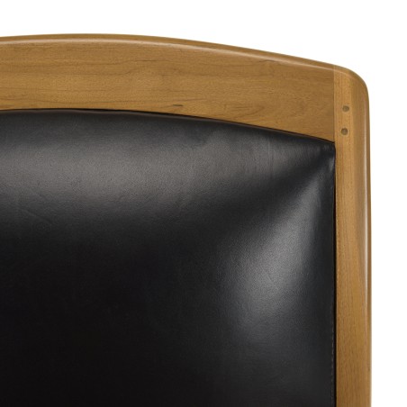 Fauteuil teck et cuir noir DAK- Style colonial pour votre intérieur