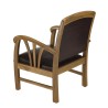Fauteuil teck et cuir marron DAK