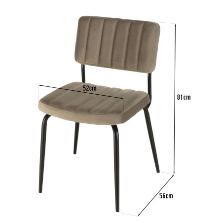 Chaise AGATHE en velours taupe - Confort et style tendance