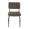 AGATHE Dark Grey Velvet Chair with Black Metal Legs