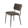 AGATHE Dark Grey Velvet Chair with Black Metal Legs
