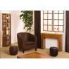 Console moderne marron 2 tiroirs bois Teck