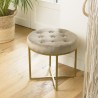 Tabouret rond AGATHE velours taupe 41x41cm
