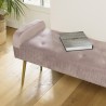Banc de lit AGATHE velours rose poudré