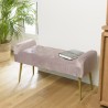 Banc de lit AGATHE velours rose poudré