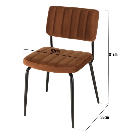 AGATHE Orange Velvet Chair - Trendy and Comfortable