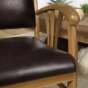 Fauteuil teck et cuir marron DAK