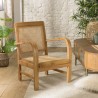 Fauteuil DAK- Bois de Mindi et cannage clair