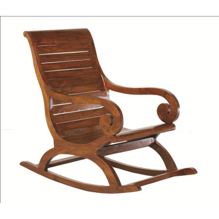 LORINE Rocking Chair in Brown Mindi Wood - Relax in Style