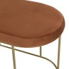 Banc velours orange AGATHE - Pieds métal doré