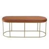 Banc velours orange AGATHE - Pieds métal doré